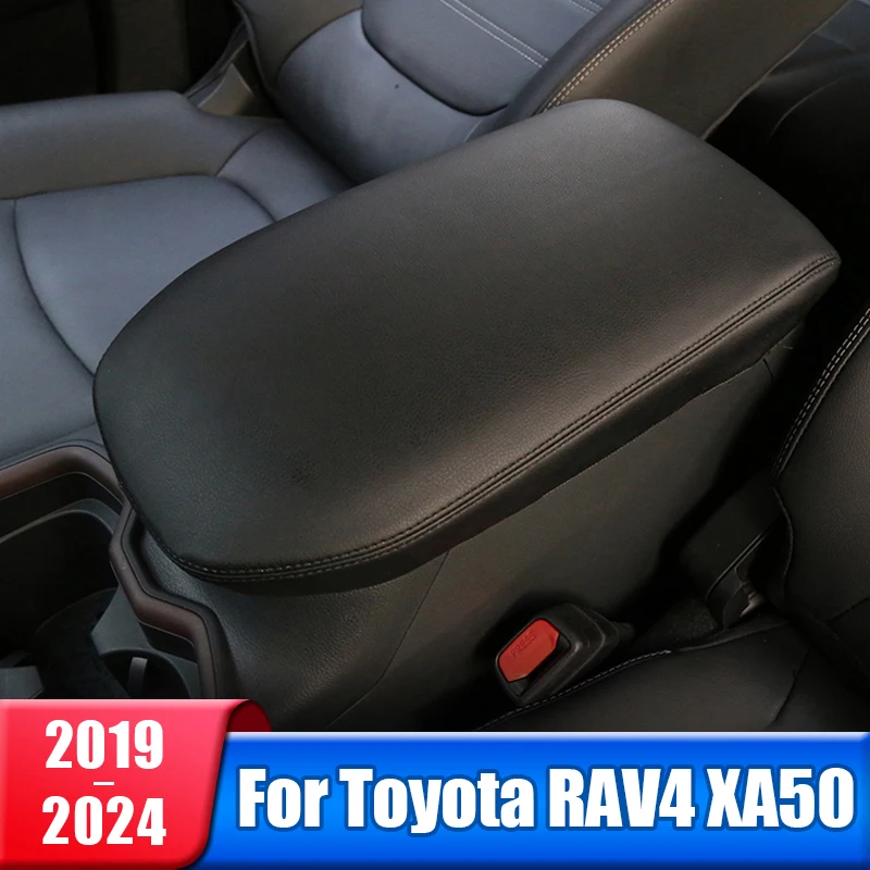 Car Center Console Armrest Box Cover Leather Case For Toyota RAV4 XA50 2019 2020 2021 2022 2023 2024 RAV 4  Hybrid Accessories