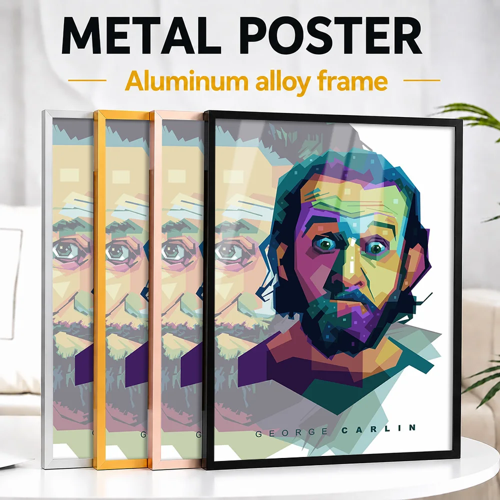 George Carlin Framed Metal Poster Personalized Graphic Tribute Wall Art A Unique Gift For Collectors To Display In Living Room