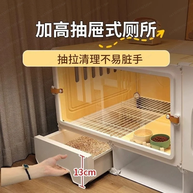 Luxury Extra‑Large Rabbit Cage Villa, Clear Transparent View House for Family Pet Rabbit Raising