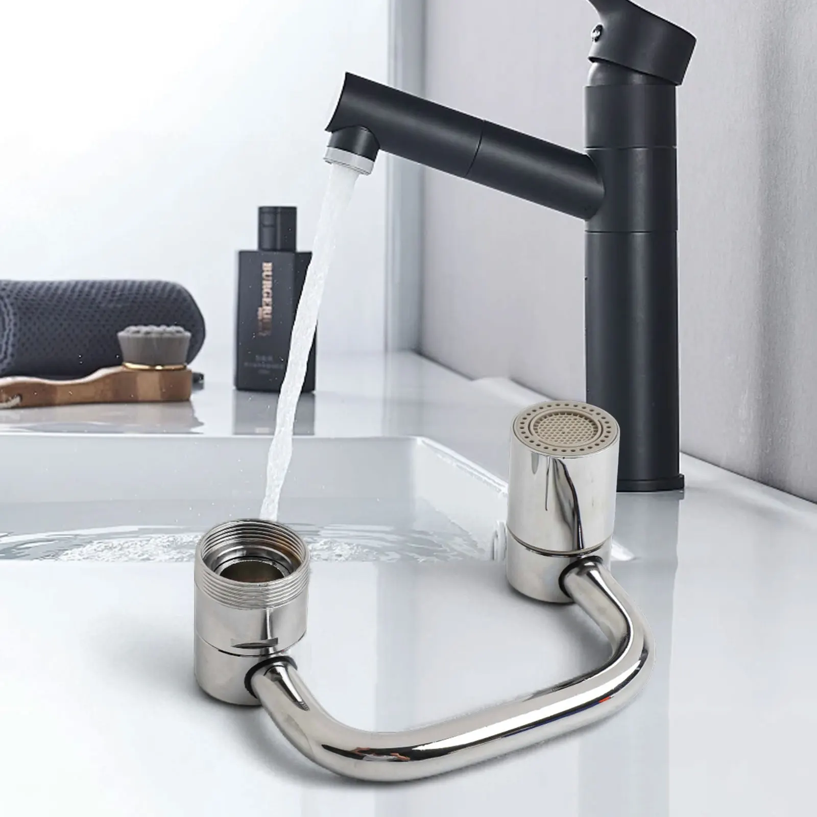 1080 Degree Rotating Spout Versatile Faucet 10.8*5.5*4.8cm Rotating Spout 1080 Rotation User-Friendly Installation