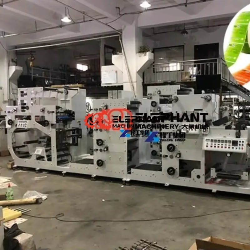 New Automatic 4 Color Stack Flexographic Printer with UV Dryer 60m/min High-speed for Paper/PE/PVC/BOPP Labels and Paper Bags