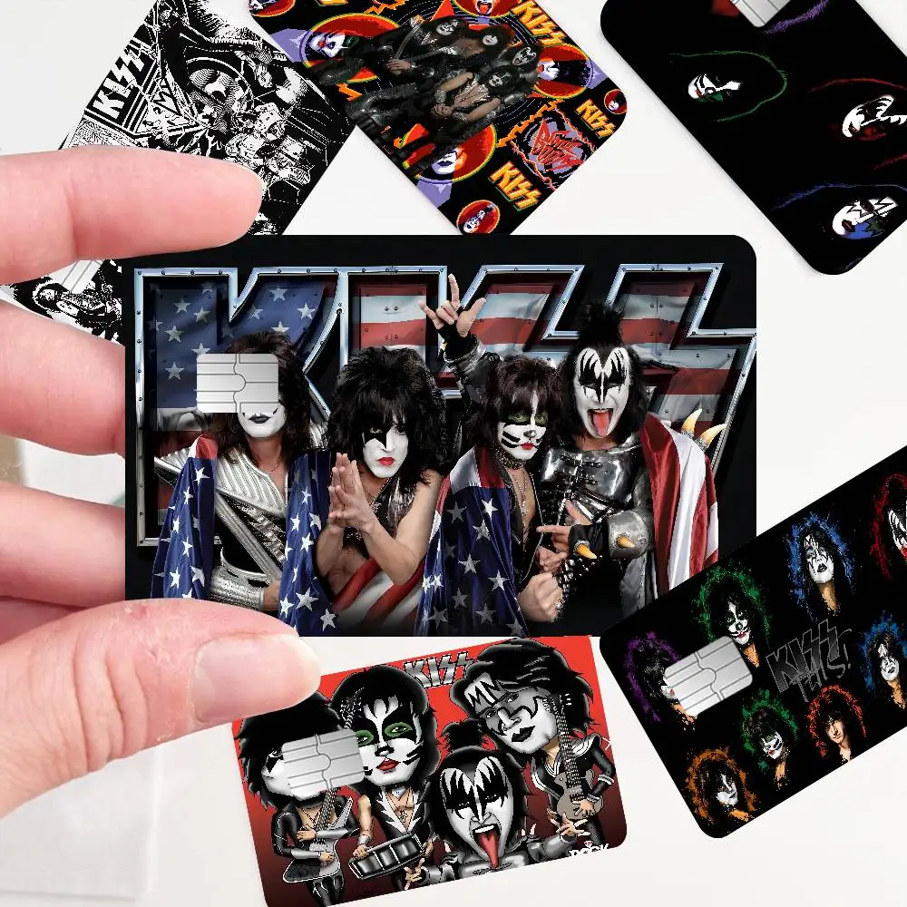 K_Kiss Band Anime Cartoon Bear Skin Sticker Film Tape Case For Big Credit Debit Card Front Side