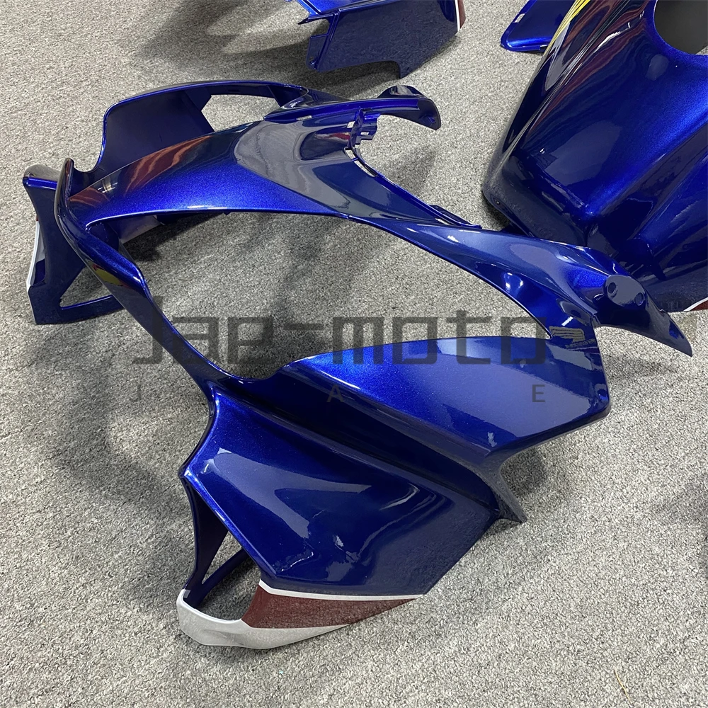 For VFR800 2002-2004-2008-2012 Injection ABS Plastics Full Fairings Kit Mold Replace Accessories VFR 800 02-12 Blue White image 3