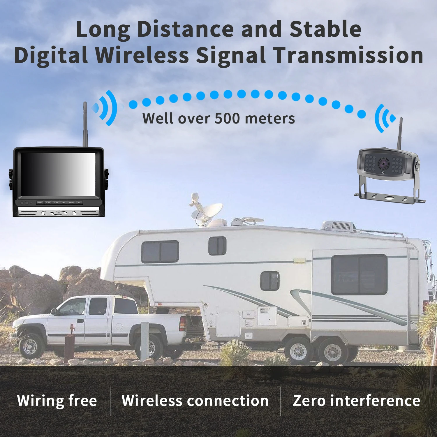 9-Inch AHD1080P DVR with 2-Year Warranty Digital Wireless Backup Camera System for Vans & Trucks Various Vehicle Reverse Aid