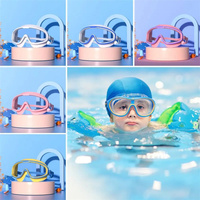 Professional Anti Fog Swimming Goggles with Earplugs Wide View Big Frame Diving Eyewear for Swimming Pool Durable Dive Glasses