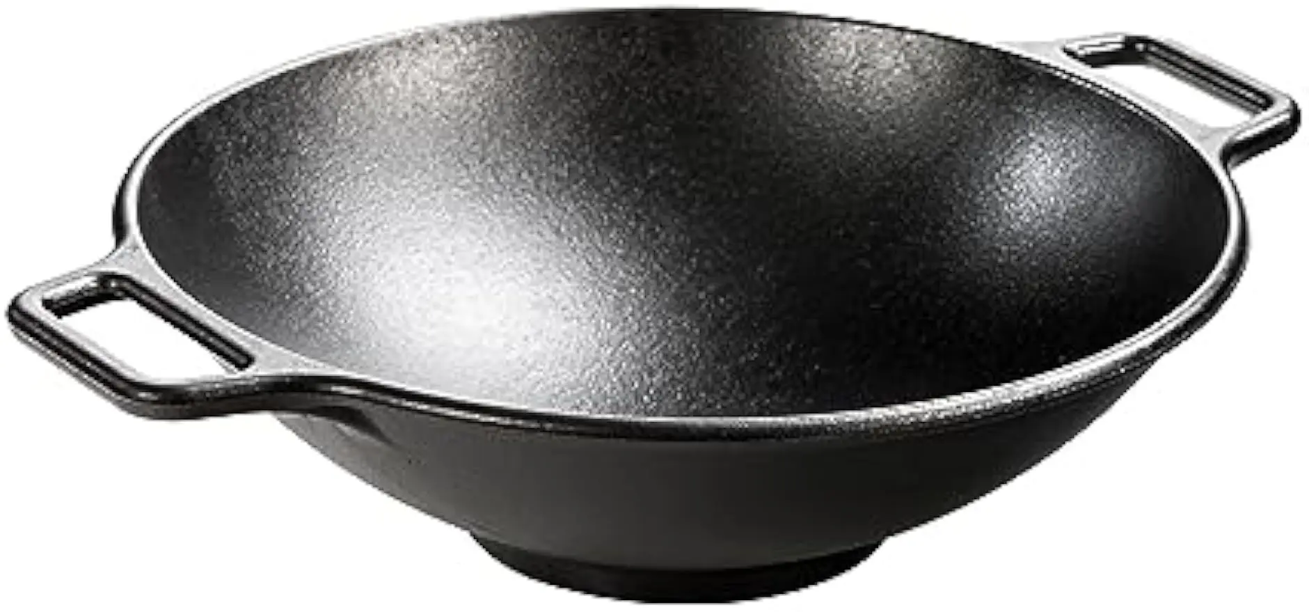 

14 Inch Seasoned Cast Iron Wok with Modern Handles for High-Heat Cooking