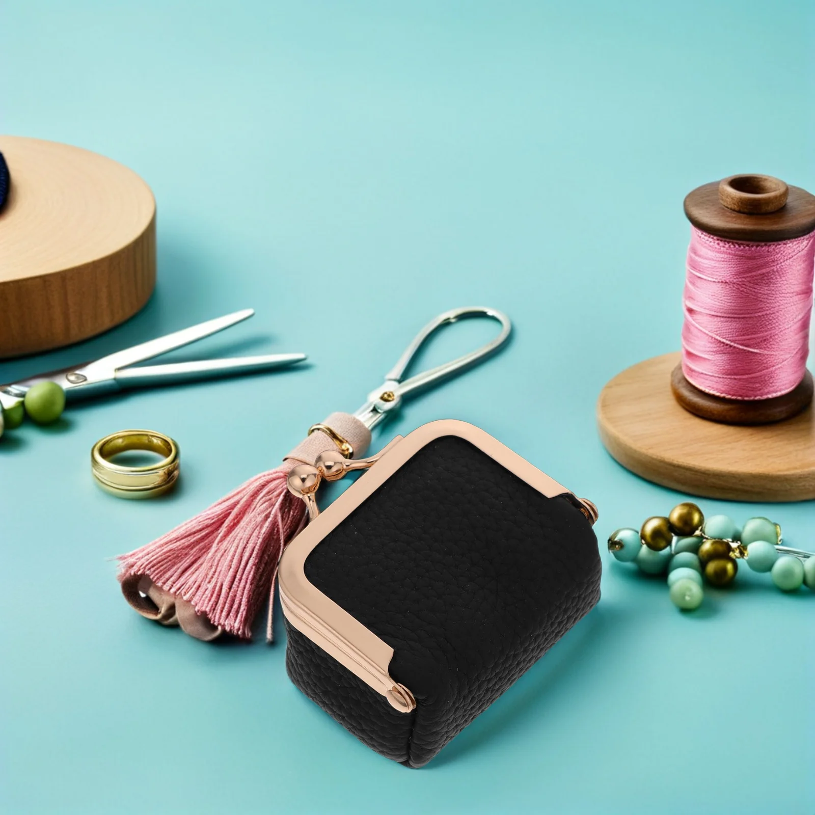 

Mini Jewelry Box Travel Friendly Case for Necklaces Earrings Rings Bracelets Vintage Style Storage Organizer Pink