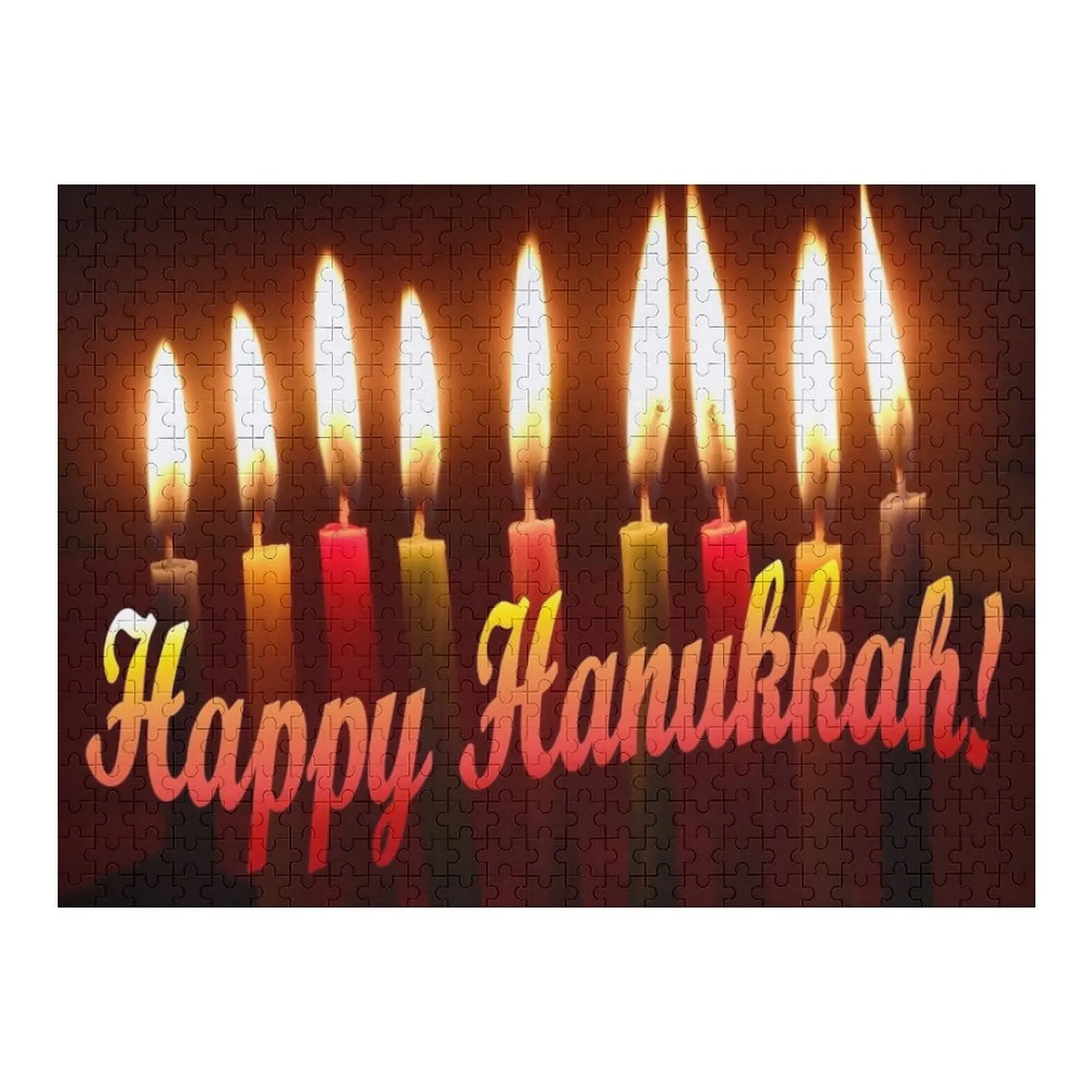 

Happy Hanukkah! Jigsaw Puzzle Picture Custom Photo Custom Name Wood Photo Puzzle