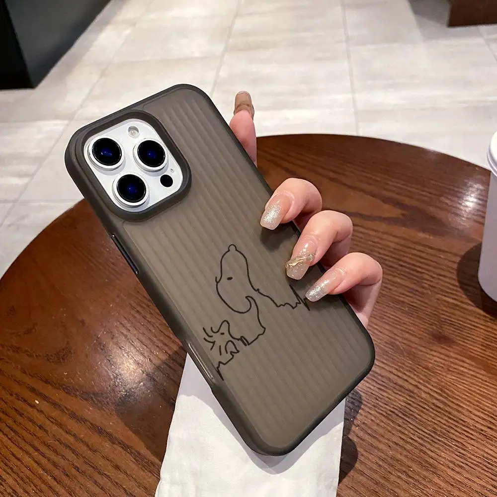 الكرتون سنوبيس خط جراب هاتف المموج نمط جراب هاتف آيفون 17 الهواء 16 15 14 13 12 11 زائد برو ماكس غطاء #6