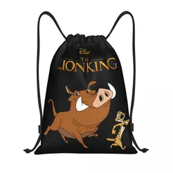 Custom The Lion King Drawstring Backpack Women Men Gym Sport Sackpack Portable Children Movies Shopping Bag Sack