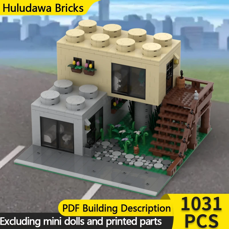 

City Street View Model MOC Building Bricks Residential Bricks House Modular Technology Children Holiday Gifts Assemble Toys Suit