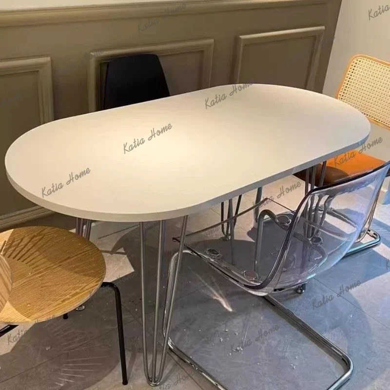 YJ Oval Square Modern Dining Tables For Small Space Kitchen Dining Tables Interior House Mesa Redonda Comedor Nordic Furniture