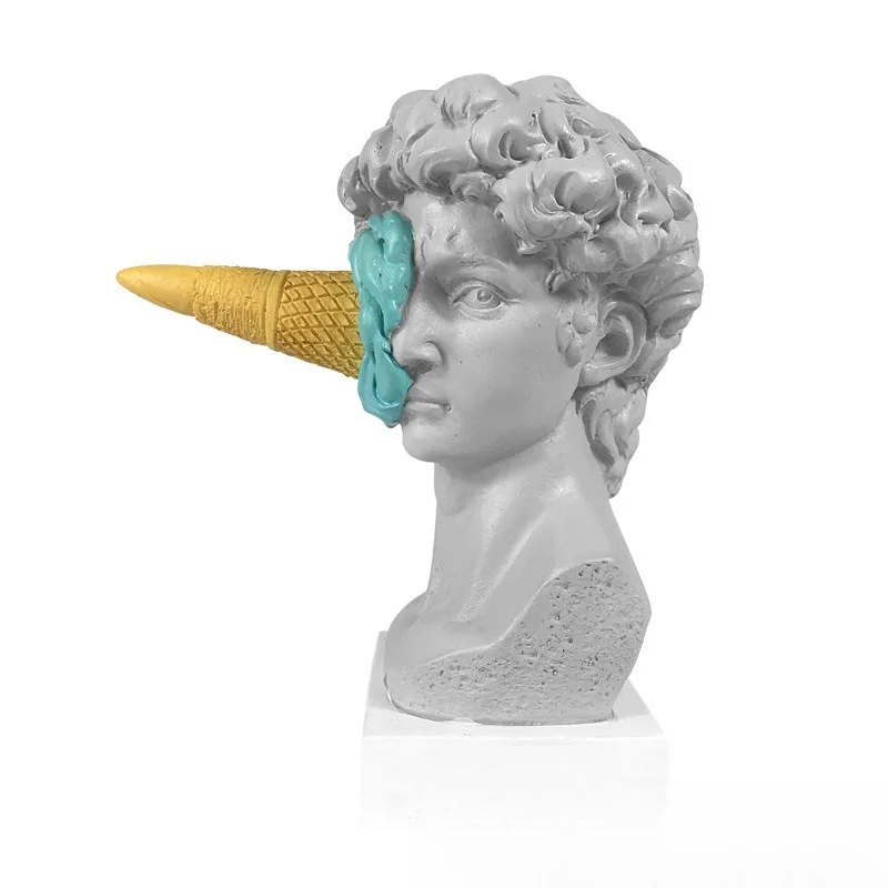 Modern Character Decoration Ice Cream David Statue Home Decoration Sculpture Office Bookshelf Desktop Art Decoration