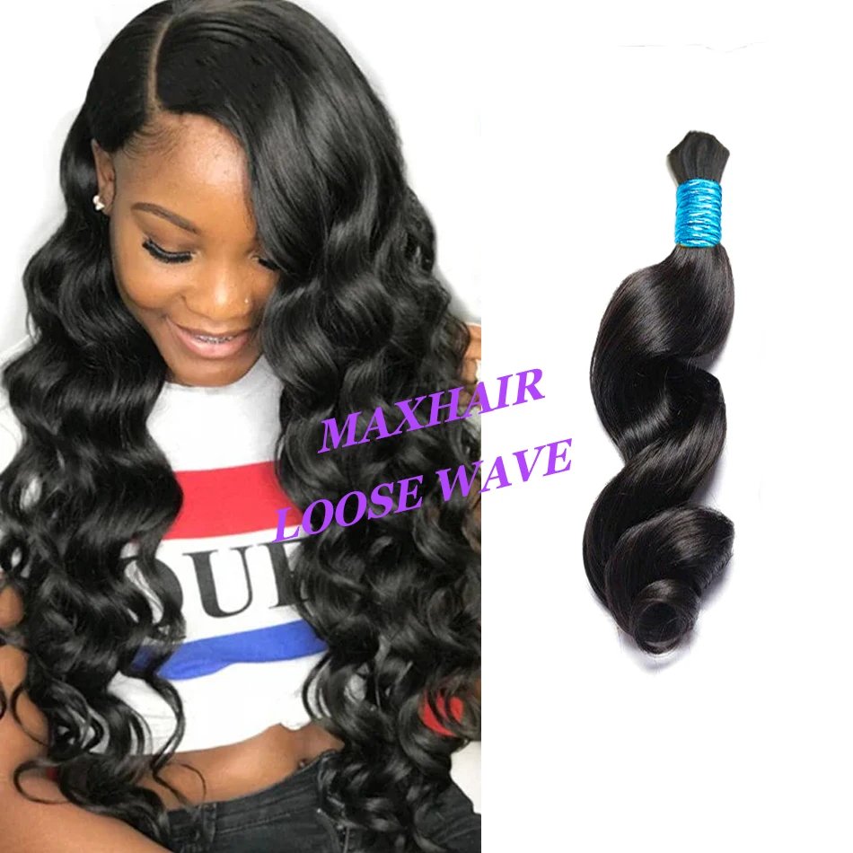 100% India Human Bulk Hair Deep Waves Bulk Human Braiding Hair Braids Straight Hair No Weft Human Hair Extension 18-30 inchers