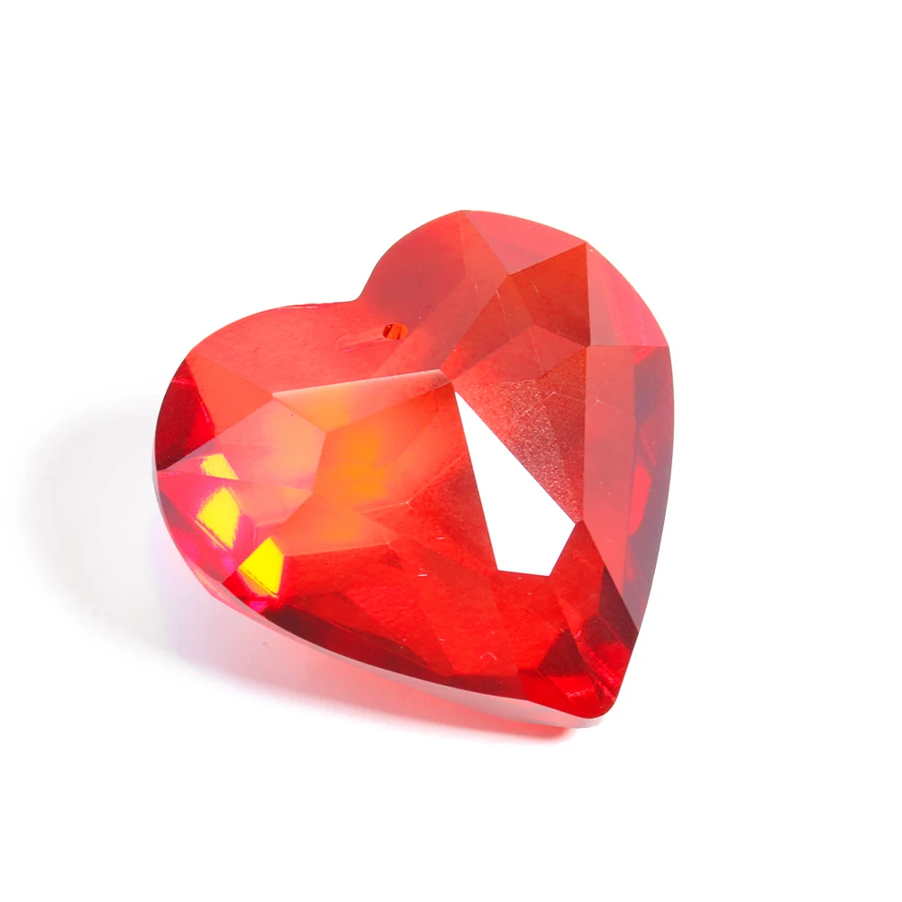 

Элегантный красный хрустальный кулон в форме сердца, граненая стеклянная призма, радужный солнечный светоотражатель, подвесное украшение, детали для люстры, декор для свадьбы и дома