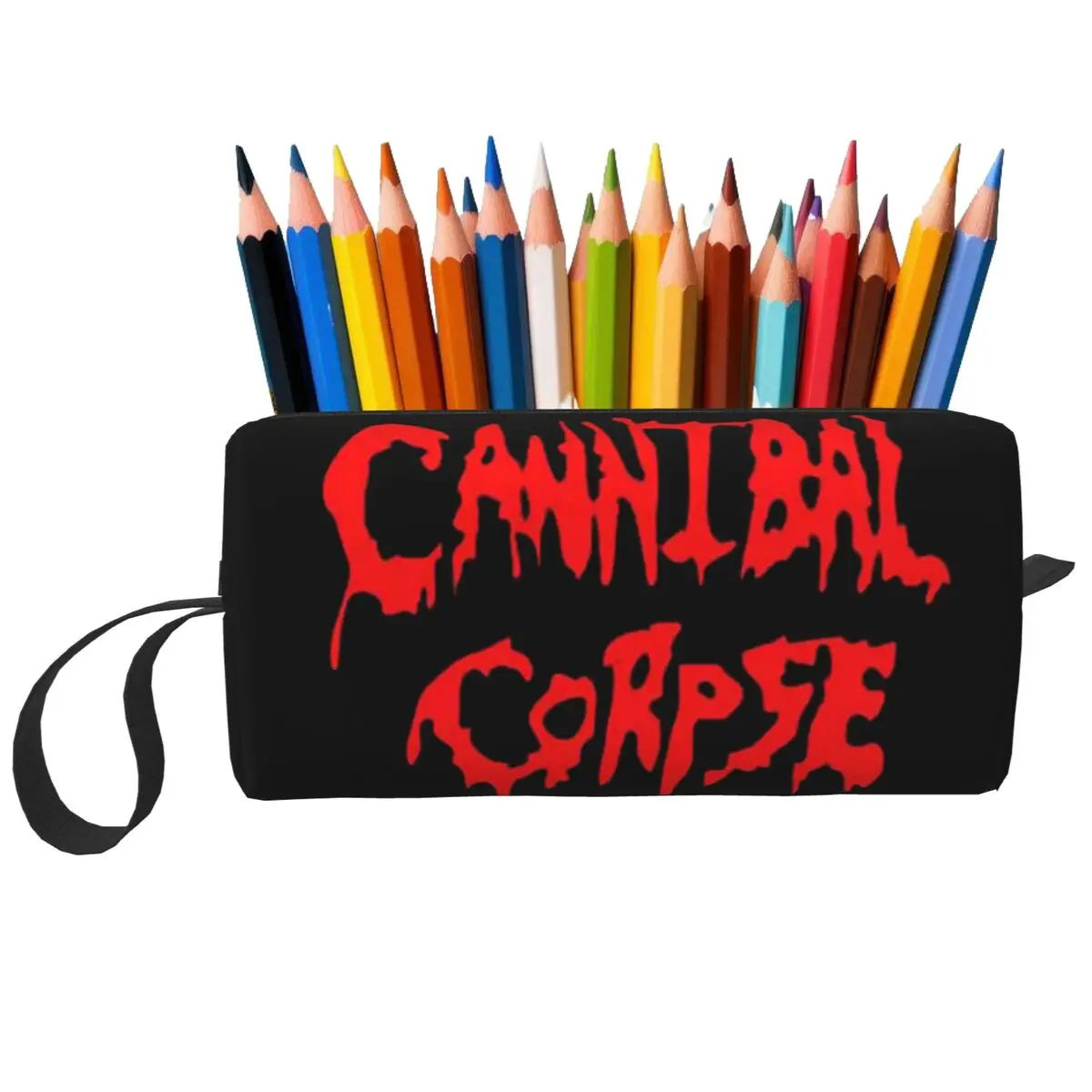 Cannibal Corpse Death Metal Band Pencil Case for Boy Girl Gifts Pen Box Pencil Bag Stationery Supplies Travel Women Cosmetic Bag
