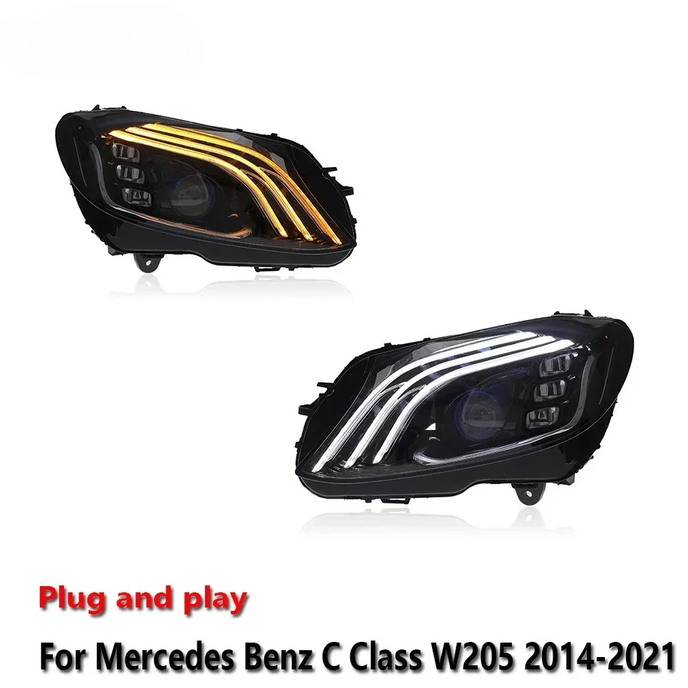 

Car LED Headlight Light Lamps Assemblies Lamps For Benz W205 2014-2021 C180 Fog DRL Brake Turn Signal Lamp Plug and Play
