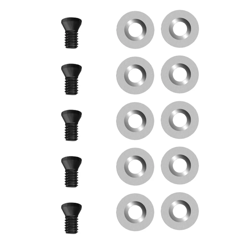 R12 Carbide Inserts - 12mm Indexable Cutter Blades for Woodturning, 10pcs + 5 Screws, for Mini/Pro Lathe Tools-ABLM