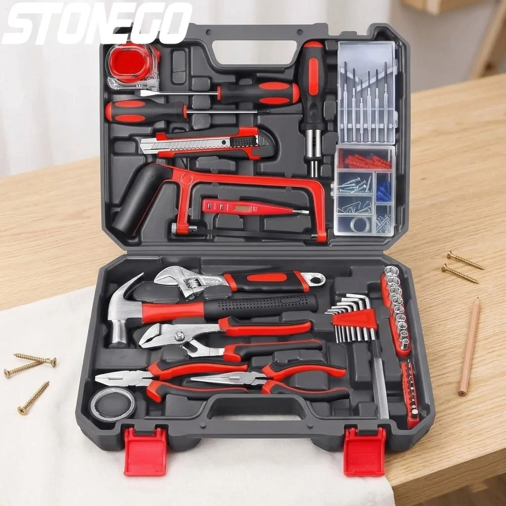 

Набор ручных инструментов для дома из 108 предметов: Набор для ремонта своими руками с отвертками, молотком, гаечным ключом, плоскогубцами, ленточным ножом, пилой – Полный комплект инструментов для домашнего использования