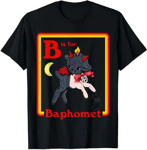 B for Baphomet Satanic Cute Devil Retro Vintage Satan T-Shirt M-3XL