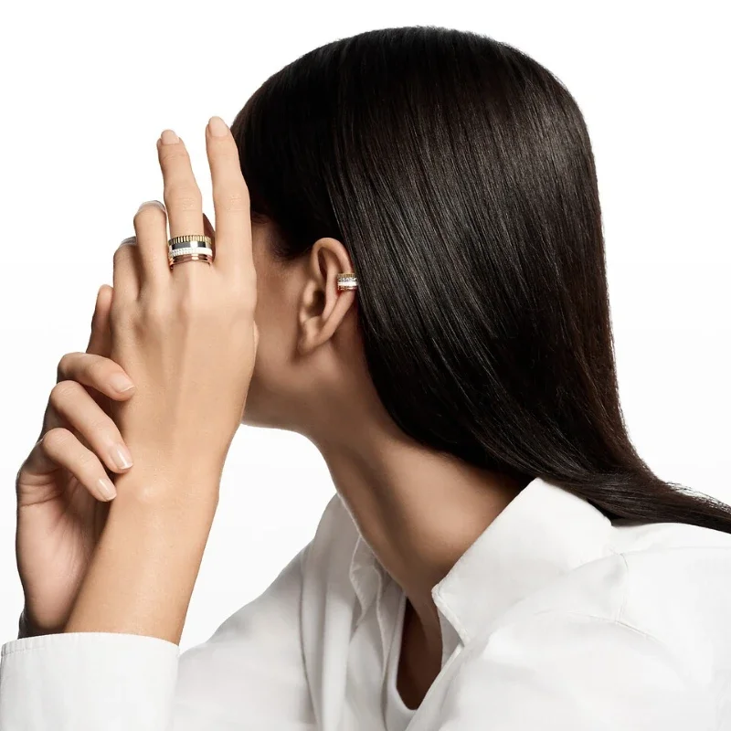 Double Layer Stack Closed Band Ring Set for Women, 2Pcs Matching Solid Rings, Anti-tarnish Alloy, Trendy Daily Jewelry Set, Multiple Matching Styles for Daily Wear