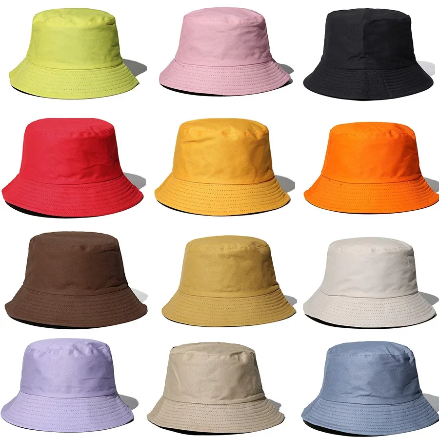 Big Head Man Large Size Sun Hat Women Blank Fisherman Hat Pure Panama Cap Plus Size Bucket Hats 57-58cm