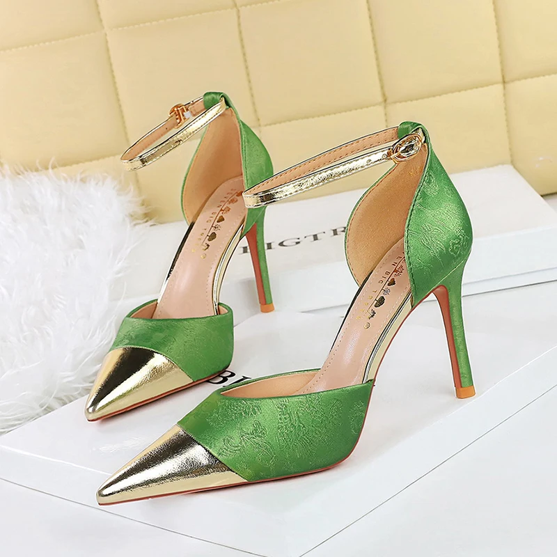 

Women's Pumps Summer Pointed Green Commuter Office Lady High Heels Casual Solid Fashion Dress Sexy Wedding Salto Alto Feminino