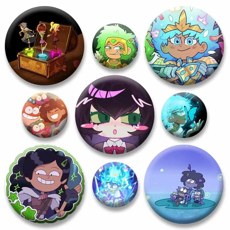 Anime A-Amphibias Coin Badges Plastic Cartoon Figure Soft Button Pins Anne Boonchuy Marcy Wu Brooch Hat Bag Jewelry Accessories