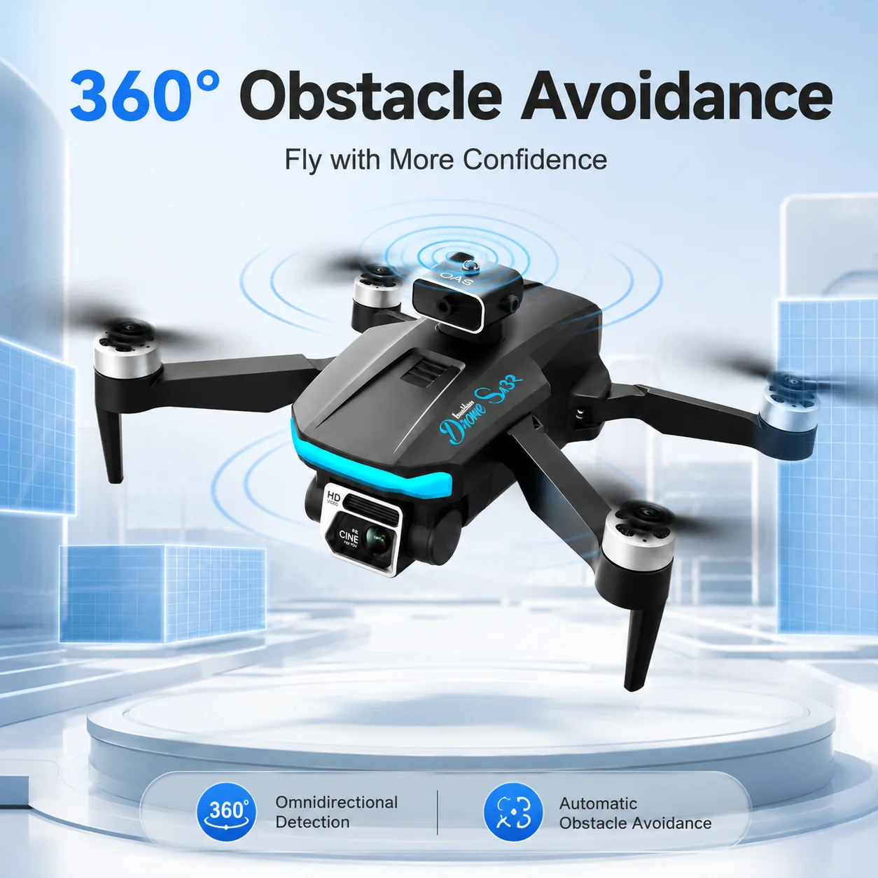 ZNLYRION S132 Drone Dual Camera Optical Flow Hover Foldable RC Quadcopter APP Path Flight Beginner Drone Toy