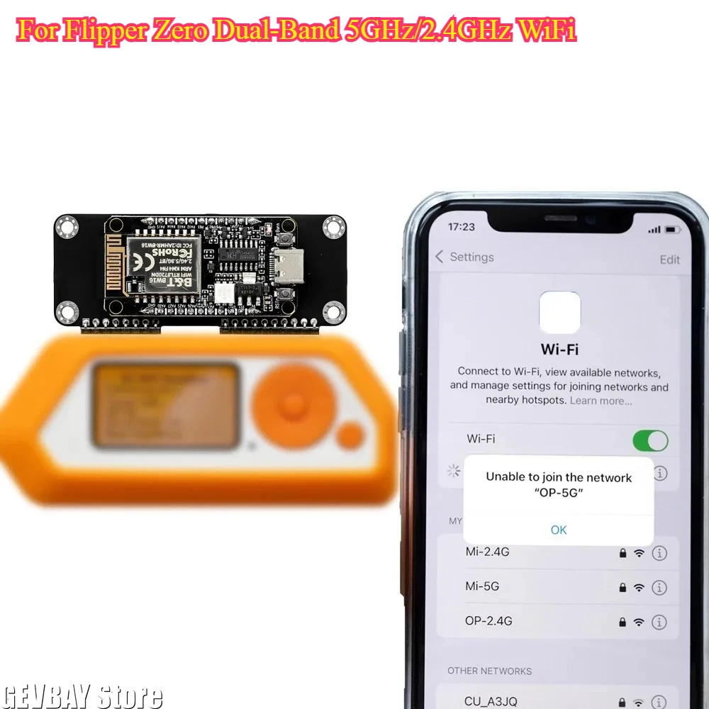 For Flipper Zero Dual-Band 5GHz/2.4GHz WiFi - Devboard Preloaded Firmware with High-Gain 8dBi Antenna