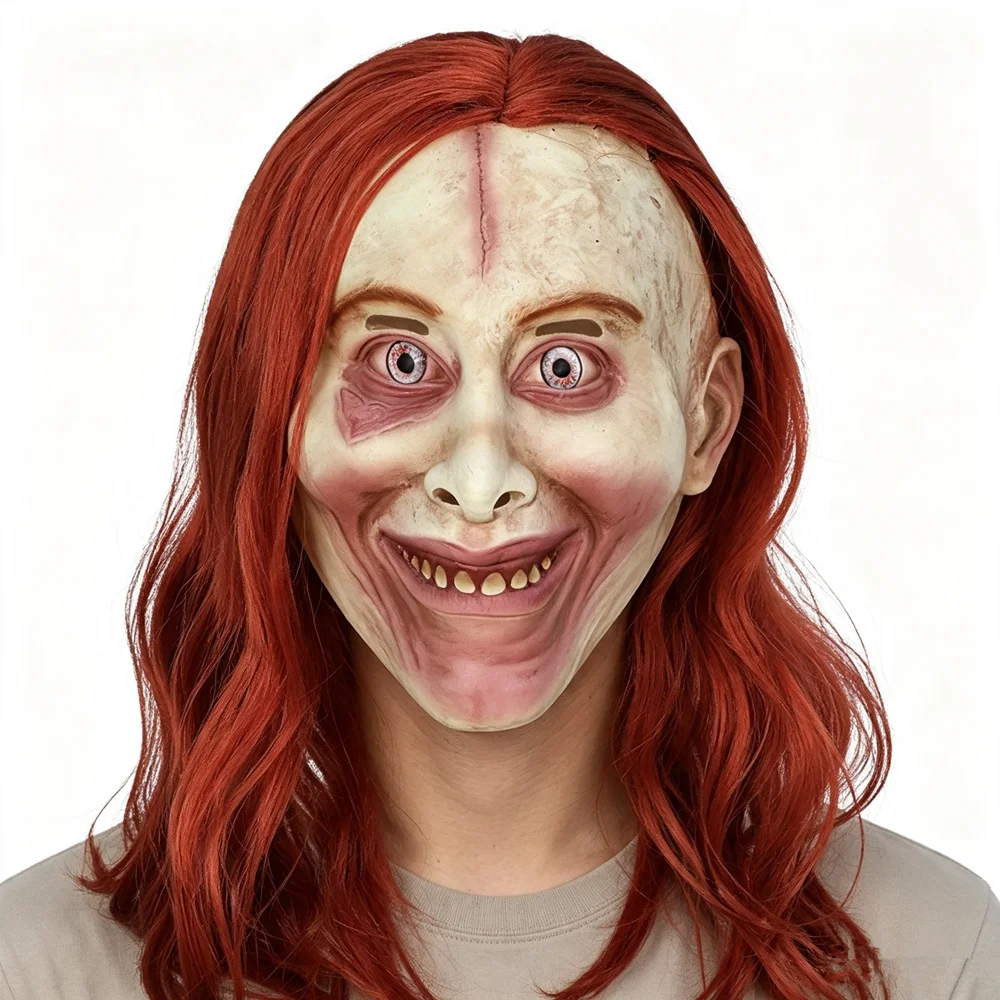 Braune Kostümperücke, dunkelrotbraune Perücke mit Seitenscheitel | Dunkelbraune Kunsthaar-Perücken für Frauen, Halloween-Party-Maske – Detail 1