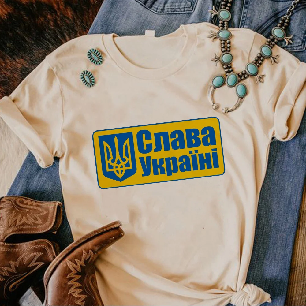 Ucraina Ucrania Ukraine t shirt women comic Y2K designer t shirt female streetwear clothing