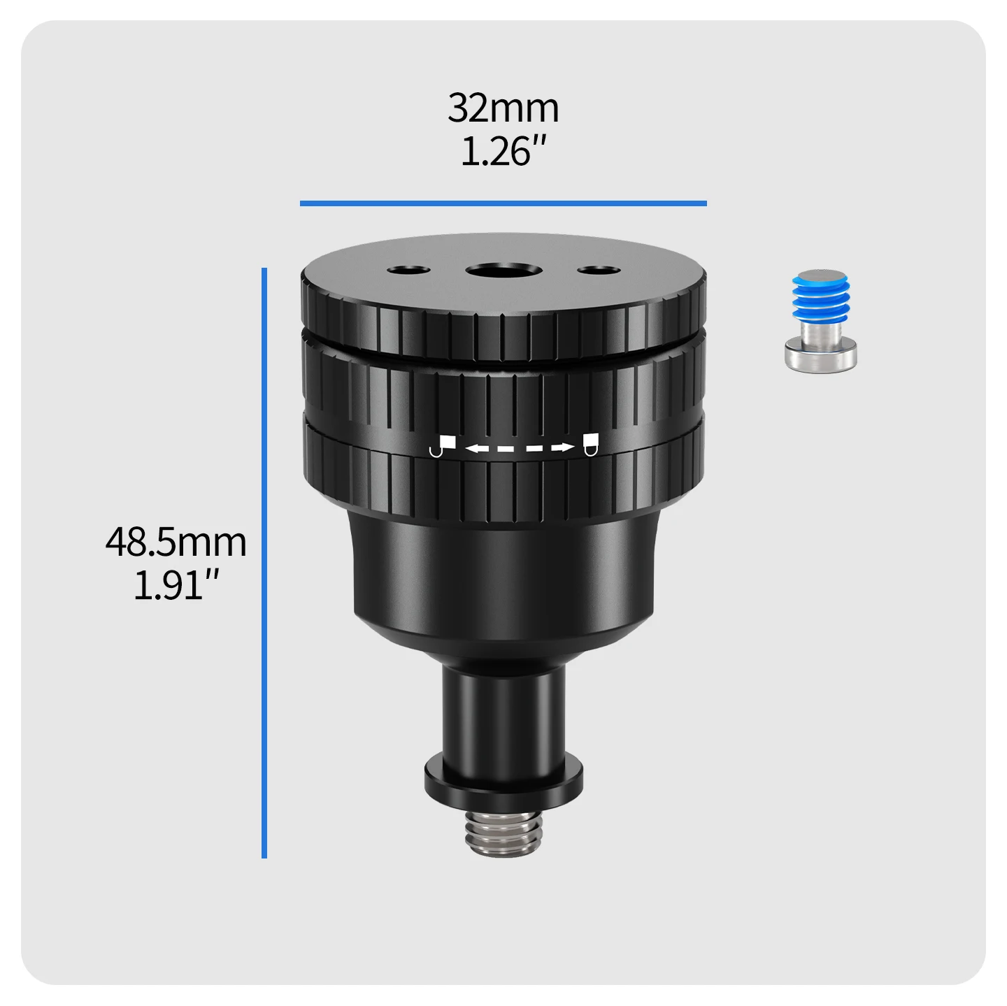 1/4 Zoll Kugelkopf Drehbare Schneckenklemme aus Aluminium 360° ° Panorama-Stativhalterung für DJI Osmo Insta360 GoPro Action-Kamera Zubehör – Detail 18