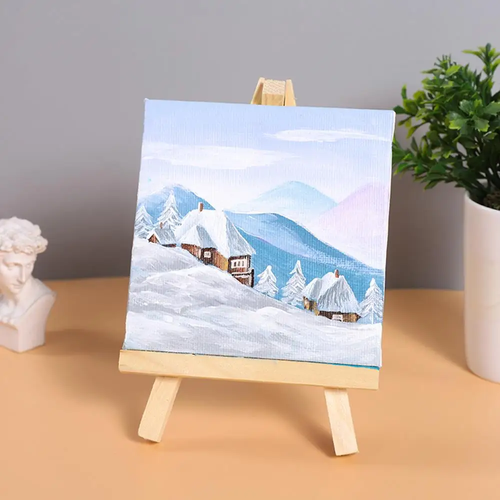 1Pcs Natural Wood Mini Easel Frame Tripod Display Meeting Wedding Table Name Card Stand Display Holder Children Painting Craft