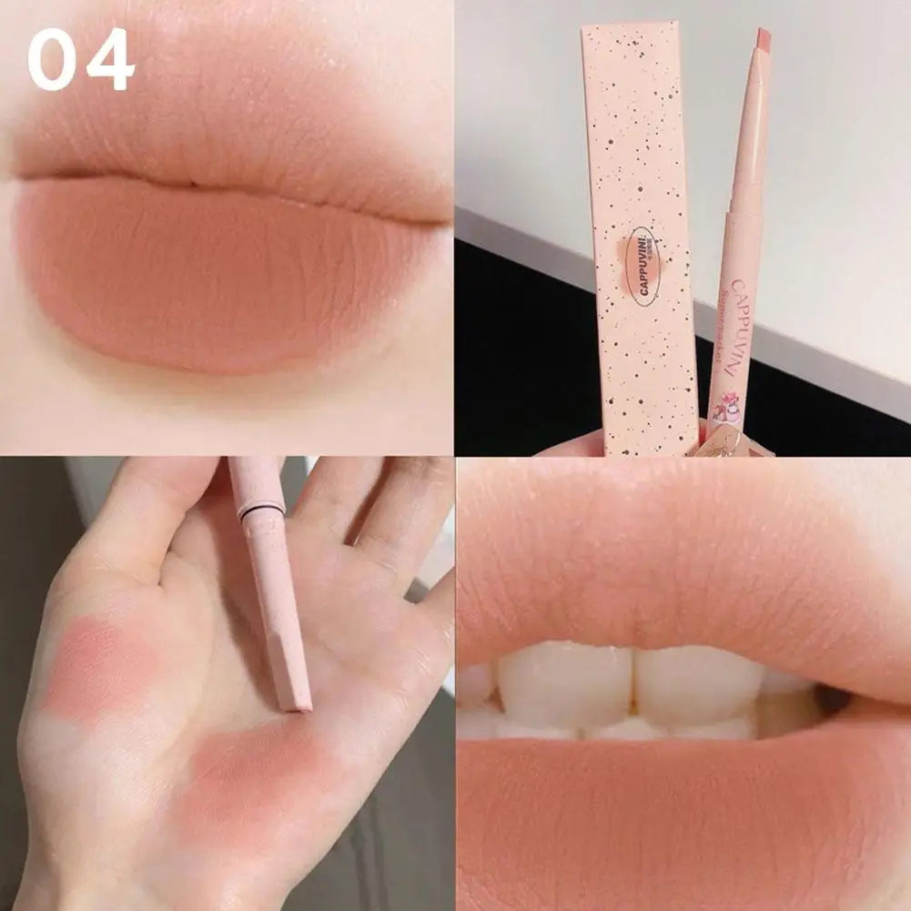 1 pz matita per labbra a prova di sbavature opaca impermeabile a lunga tenuta matita per labbra automatica contorno labbra definisce labbra più piene trucco essenziale