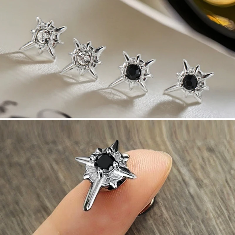 Fake Piercing Women Men Jewelry Clip Earrings 1 Pair North Star Magnetic Ear Clips Stud Earrings Non Piercing Strong Magnet