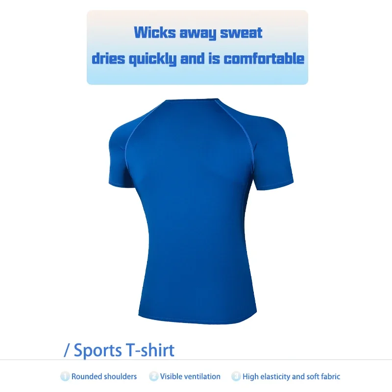 Top masculino justo de manga curta de secagem rápida, respirável e altamente elástico para basquete e treinamento de corrida