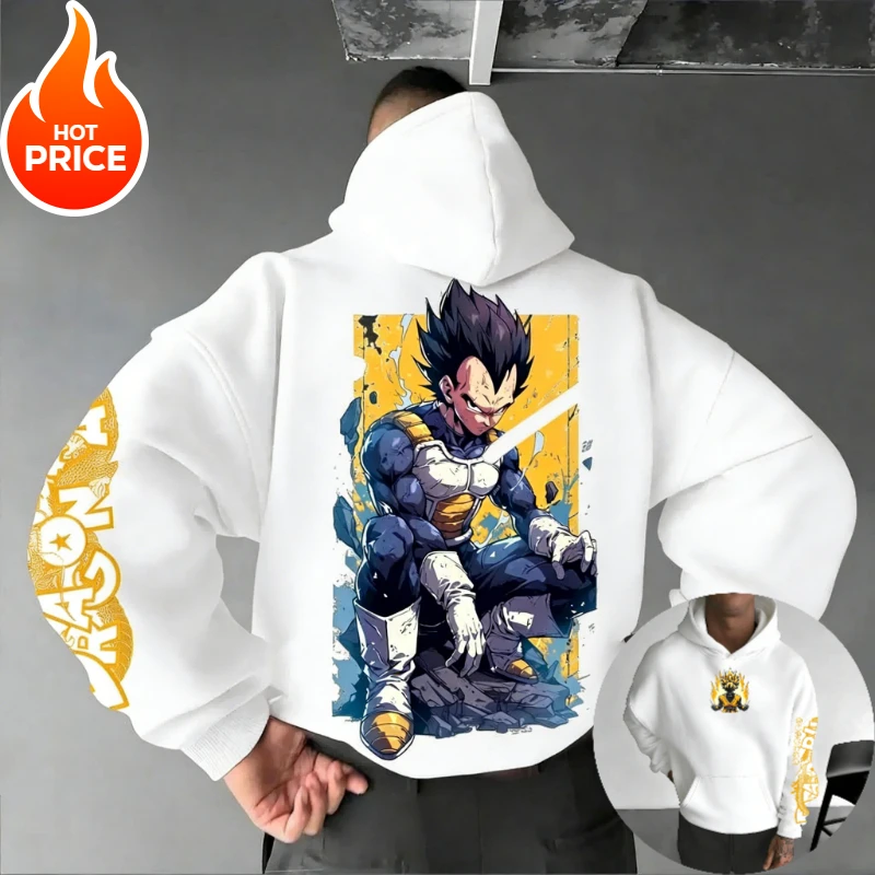 Dragon Ball Super Saiyan Vegeta Harajuku ropa de calle hombres Vintage Sudadera con capucha invierno mujeres Sudadera con capucha de gran tamaño Top de manga larga
