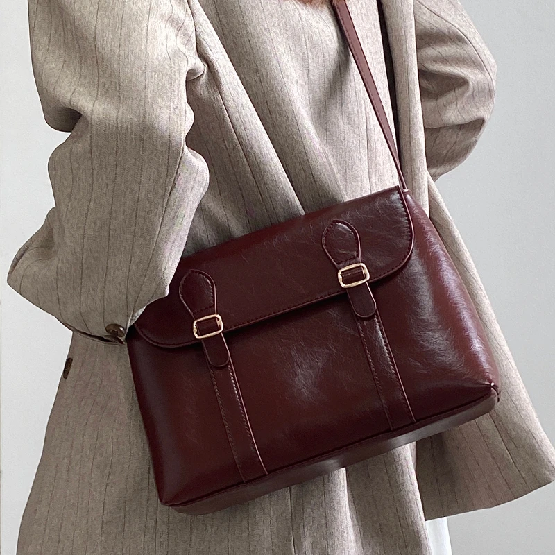 Vintage Solid Trendy Preppy Women Handbags Luxury All Match Punk Shoulder Crossbody Bag Y2k Streetwear Messenger Bags
