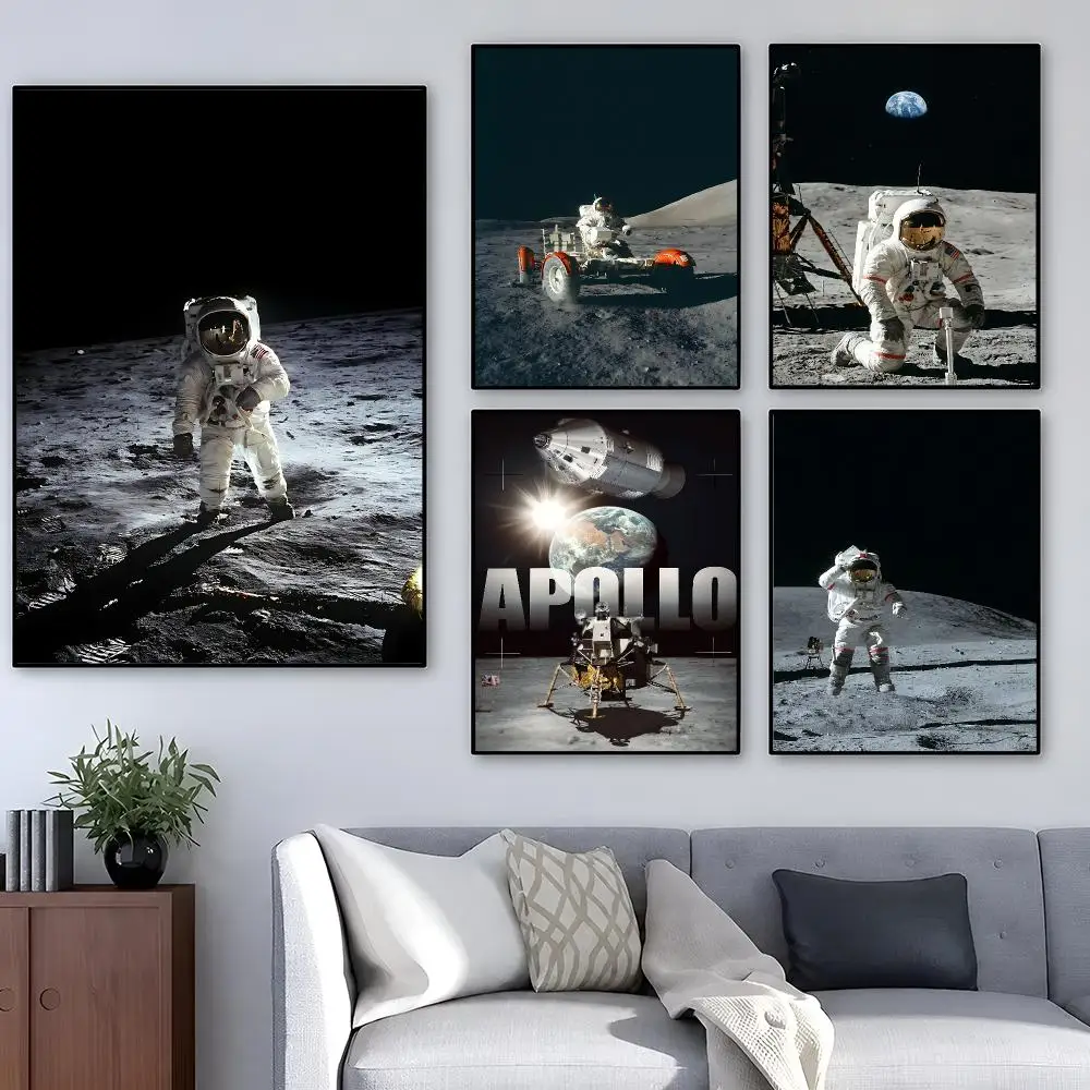 History Apollo 11 Moon Landing Poster Pop Wall Art PP Decorative Water-Resistant Print Apartment Dorm Office Room Decor Gift