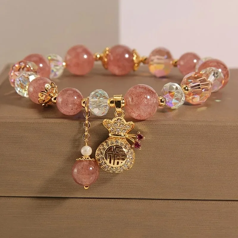 

Exquisite Natural Stone Crystal Beads Bracelet for Women Men Attract Money Wealth Good Luck Bracelet Friendship Jewelry Gift