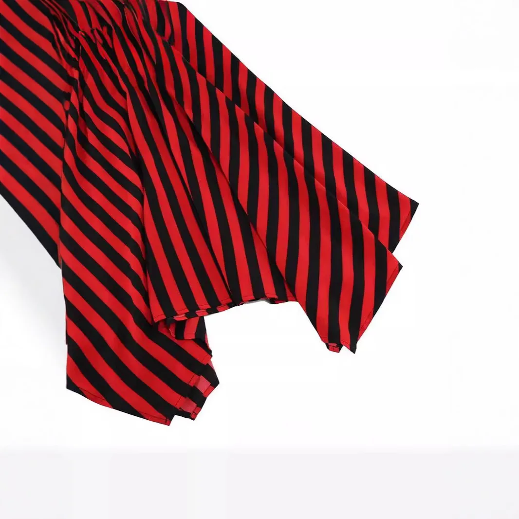 Striped Skirt Halloween Pirate Striped Headscarf Pointed Corner Skirt 3D Print
