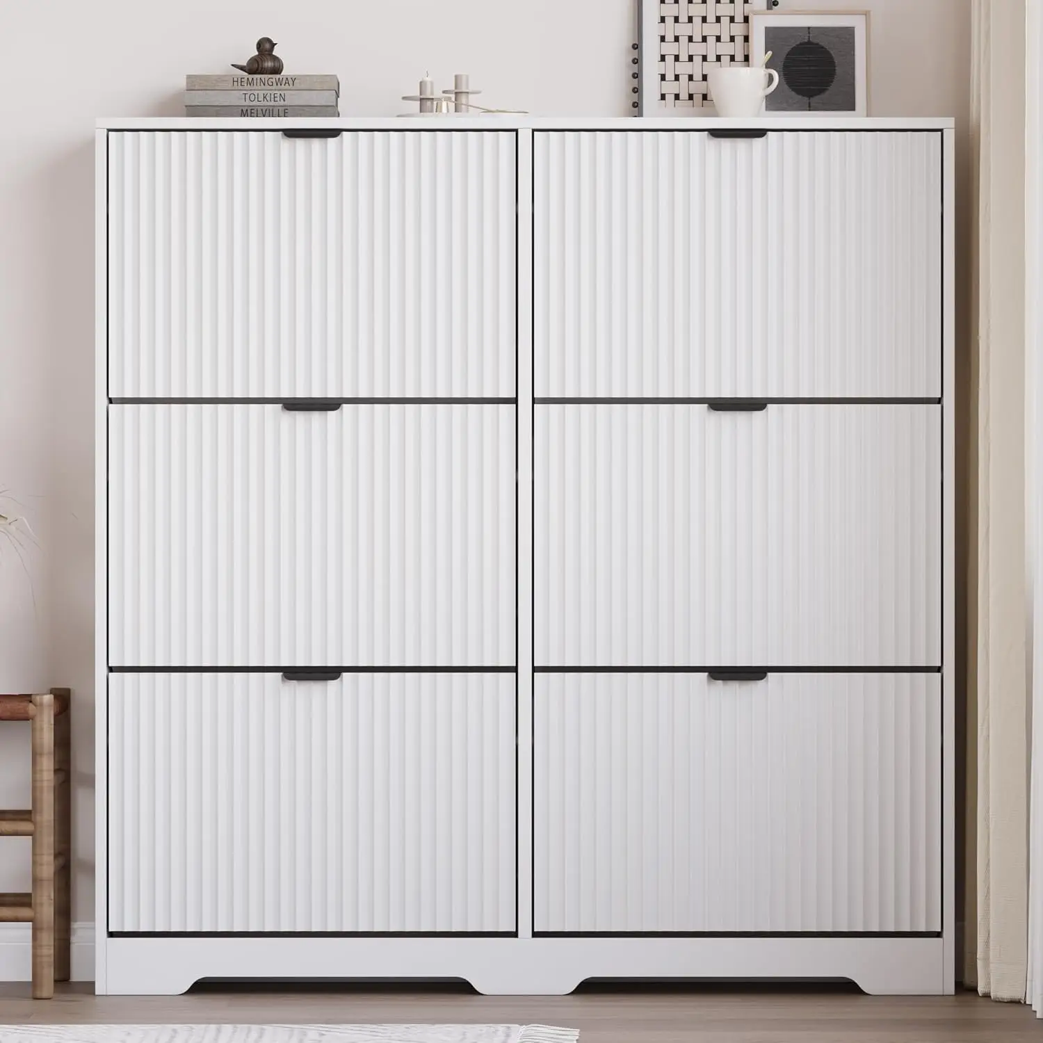 Large Large Shoe Cabinet for Entryway, Tall Narrow Shoe Storage Cabinet with 6 Flip Drawers and Adjustable Shelves, Shoe, Customized - Aliexpress Deal