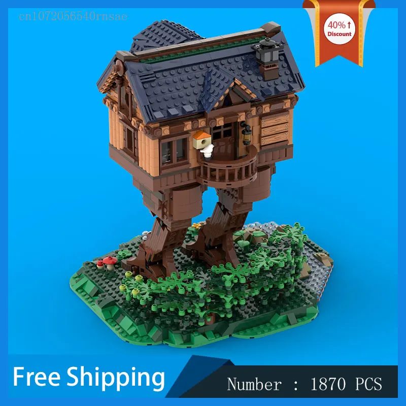 MOC Bouwstenen Boomhut Model DIY Bakstenen Scène Architectuur Monteren Speelgoed Verjaardagscadeau Kerstcadeaus Collectie