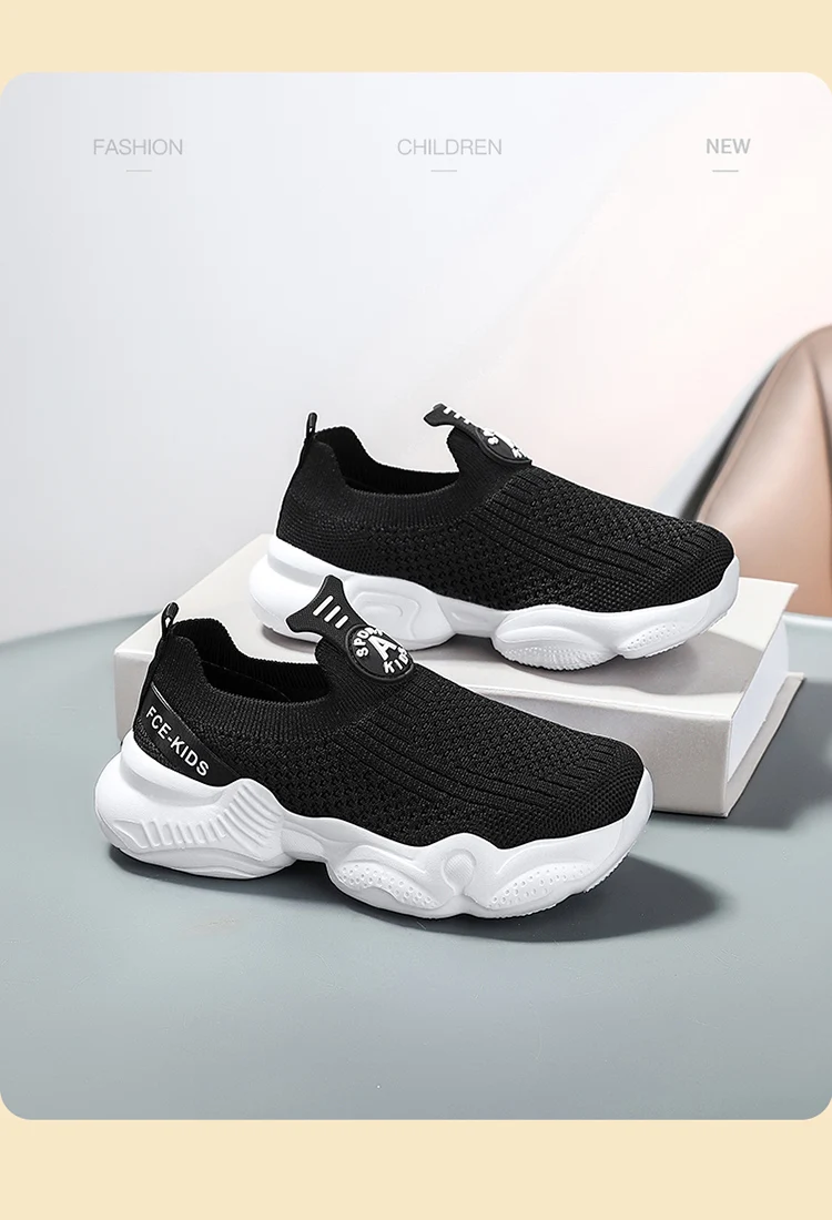 Sommerliche Freizeitschuhe für Kinder, atmungsaktive Strick-Sneaker für Kinder, Slip-Ons, Laufschuhe für Jungen, leichte, bequeme Wanderschuhe – Detail 16