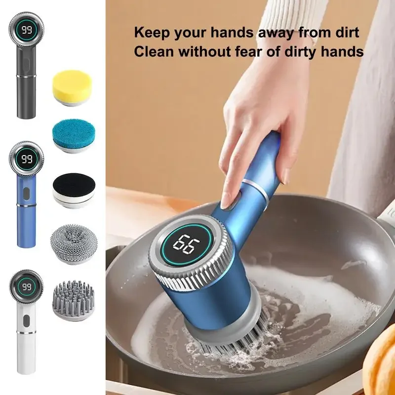 Automatic Wireless Dishwashing Brush USB Rechargeable Electric Cleaning Brush Dish Washers Kitchen Bathtub Tile Cleaning Brushes