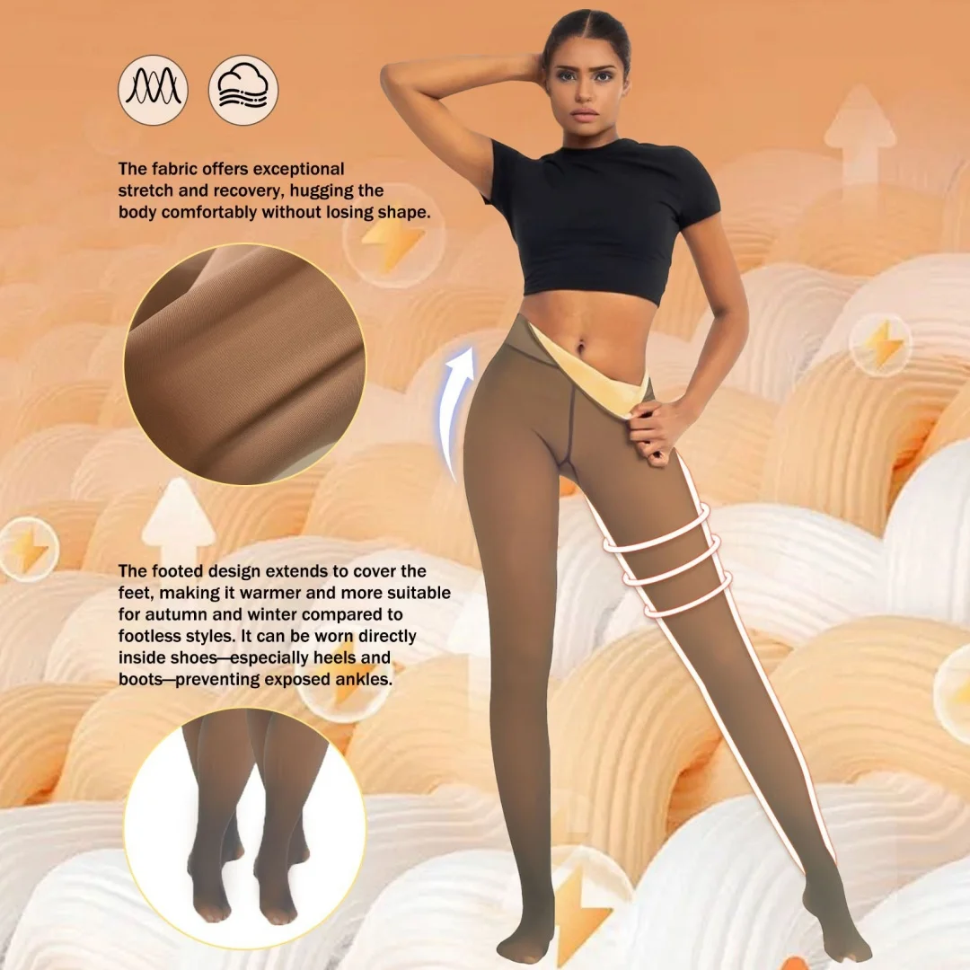 2026 حجم كبير الجوارب الشتوية الدافئة مثير جوارب طويلة النساء جوارب وهمية تأثير الجلد سميكة شفافة طماق لجميع المواسم #2