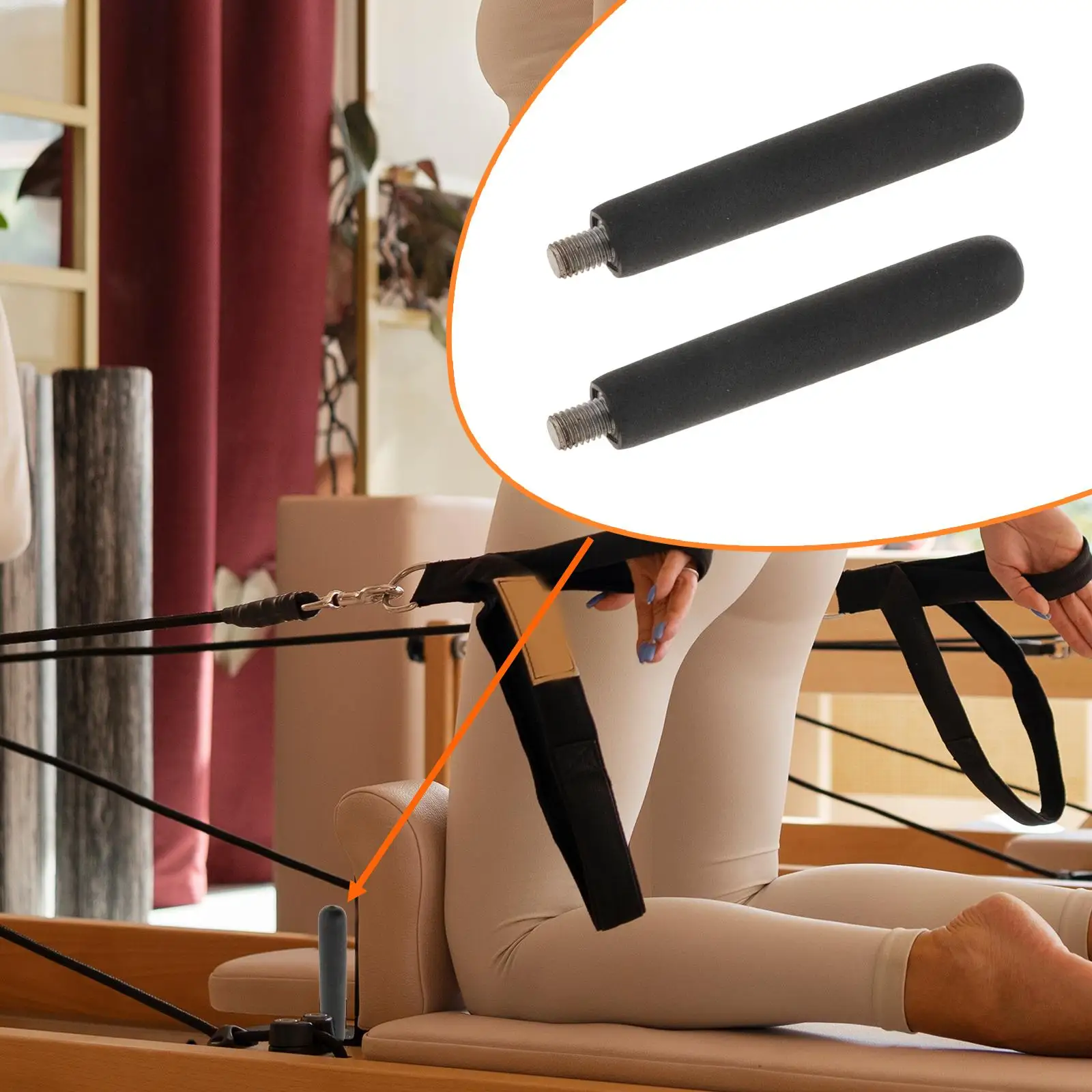 

2Pcs Rope Posts Pilates Reformer Parts Replacement M10 Male Thread Rope Pillars Rope Keeper for Home Gym, Abdominal Training