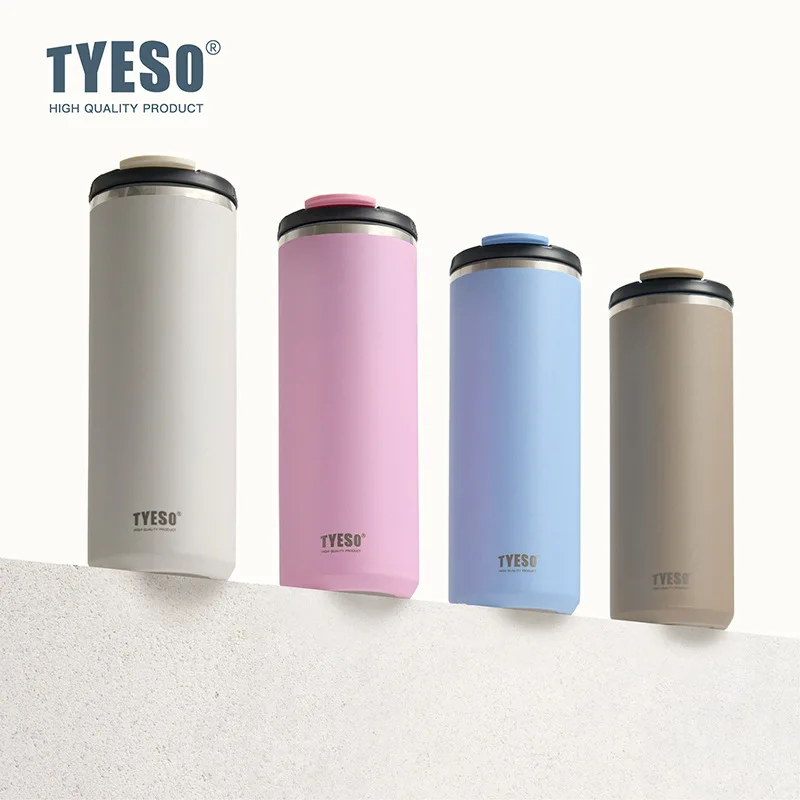 

Портативный термос TYESO, 600/750 мл, кофейная кружка из нержавеющей стали, изолированный дорожный стакан, изоляционная термочашка для холодной и горячей воды