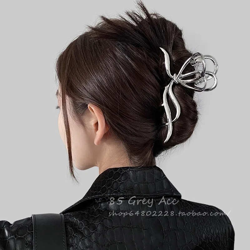 

Ins Cold Wind Butterfly Metal Alloy Hair Clip Ladies Sense of Luxury Shark Clip Hair Volume More Back Head Grab Clip